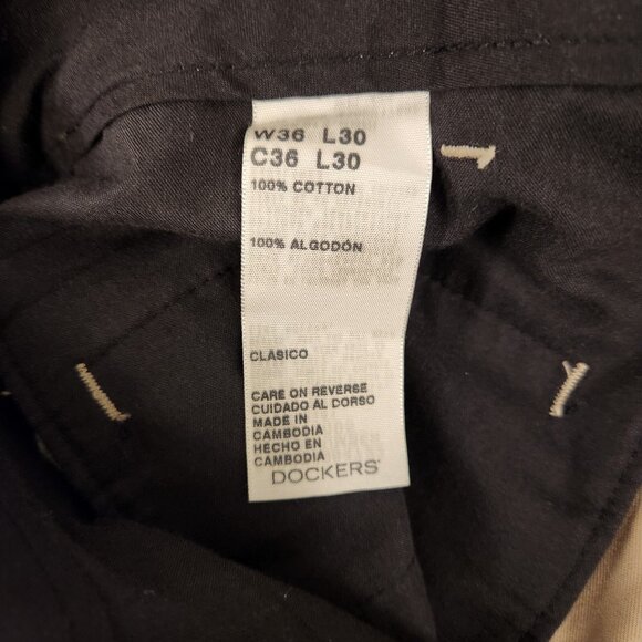 Dockers Khakis Classic Straight Front Dress Pants Tan Khaki Mens 36x30 NEW NWOT - Picture 11 of 12